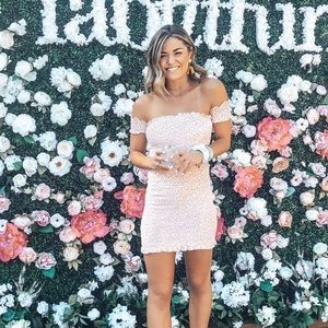 Off the shoulder mini dress